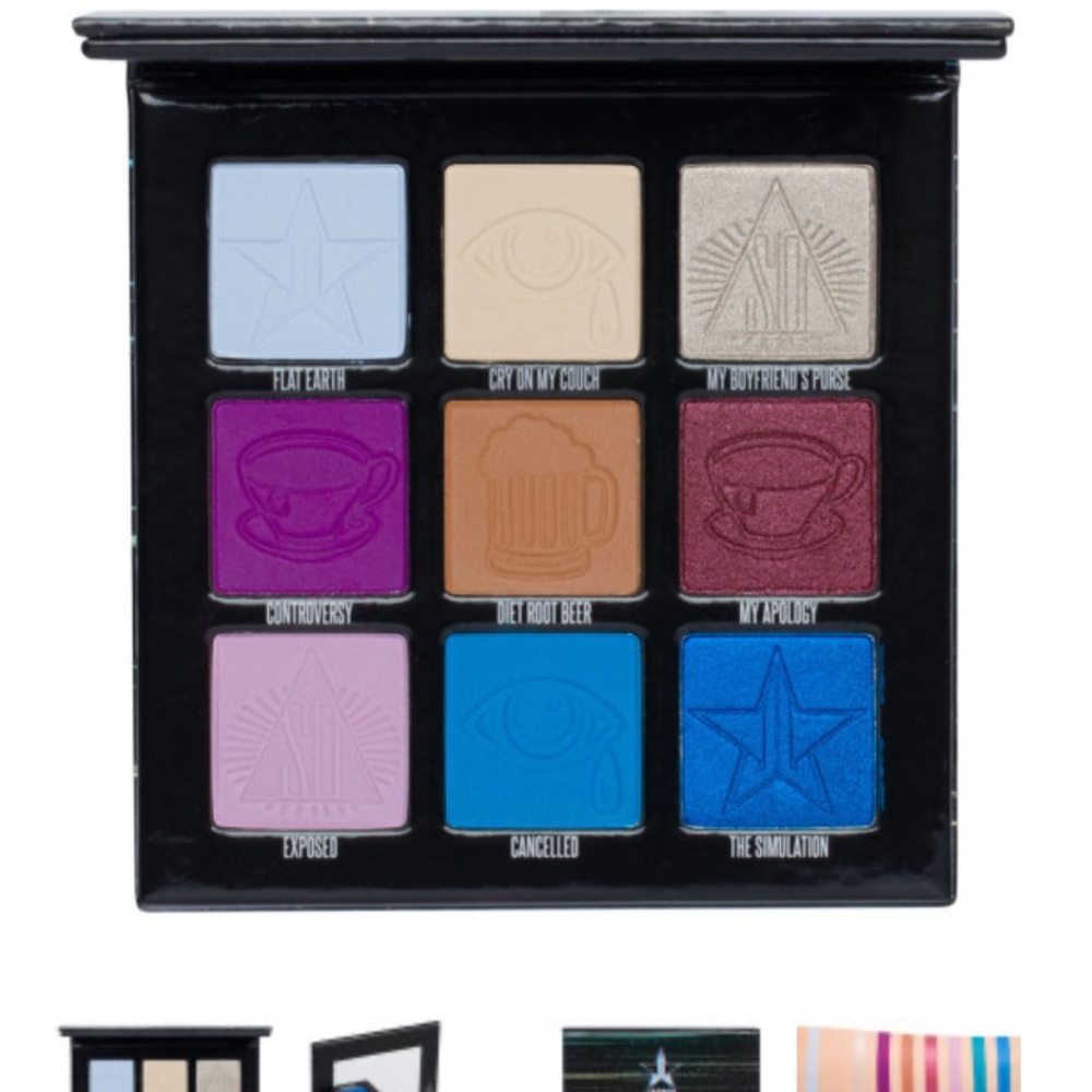 Jeffrey star bundle.   Mini controversy pallet, Ryland lippie and lip liner.